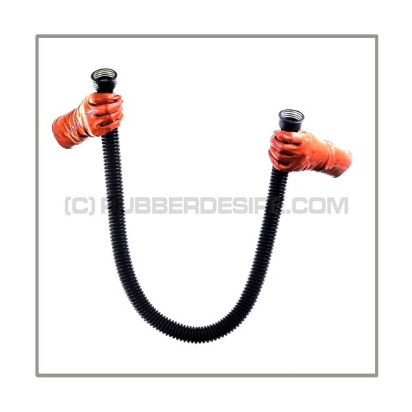 Gasmask-tube T100-D-FF highly flexible with length 100 cm = 40 inch and gasmask-connectorthreads female to female
